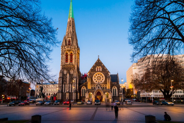 nhà thờ ở Christchurch khi du lịch New Zealand