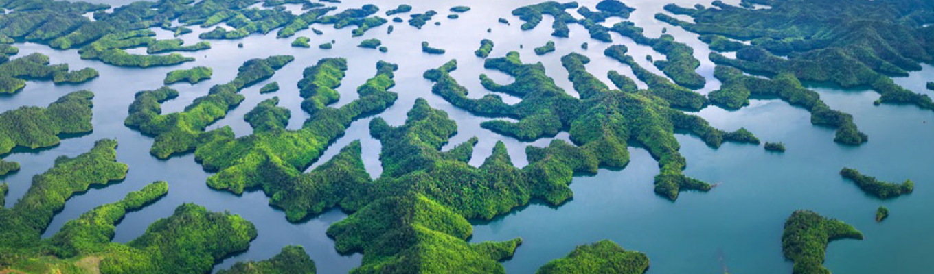 Hồ Tà đùng là vùng nước bị chặn lại tại thung ũng tạo nên một kỳ quan vừa tự nhiên vừa nhân tạo tuyệt đẹp.