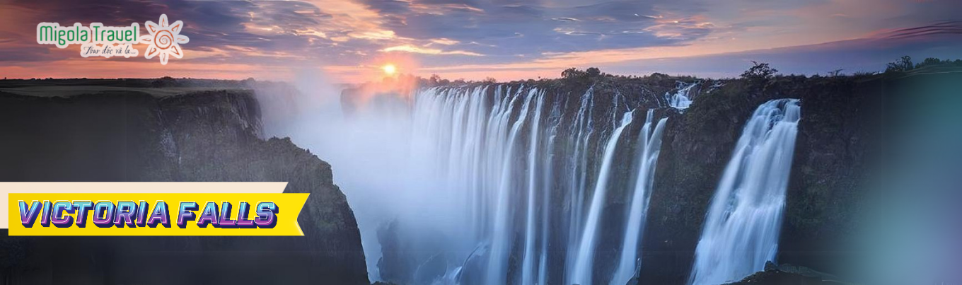 Một trong những thác nước lớn nhất Thế giới. Victoria Falls có dải nước rơi với độ cao 108m (cao gấp đôi thác Niagara Falls của Hoa Kỳ) và chiều rộng 1.708m.