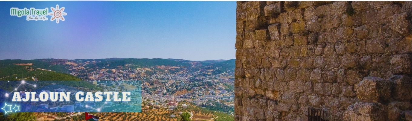 Lâu đài Ajloun (Ajloun Castle) – nằm trên đỉnh đồi xanh ngát, pháo đài đá sa thạch này từng là thành lũy kiên cố thời kỳ Hồi giáo, mang đậm dấu ấn của các chiến binh chống lại cuộc Thập Tự Chinh. 