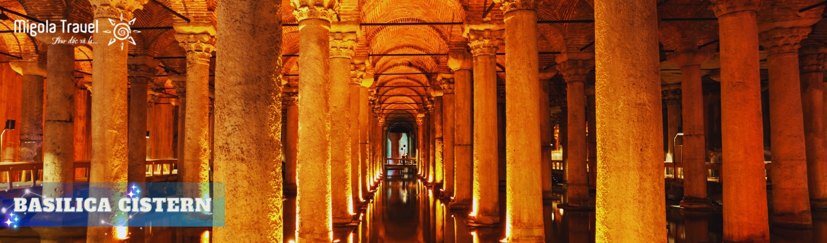 Nằm ẩn sâu dưới lòng đất không xa Hagia Sophia, Basilica Cistern là một trong những công trình ngầm lớn nhất còn sót lại của Constantinople xưa. Được xây dựng vào thế kỷ thứ 6 dưới thời Hoàng đế Byzantine Justinian I, bể chứa này từng cung cấp nước cho cung điện hoàng gia. 