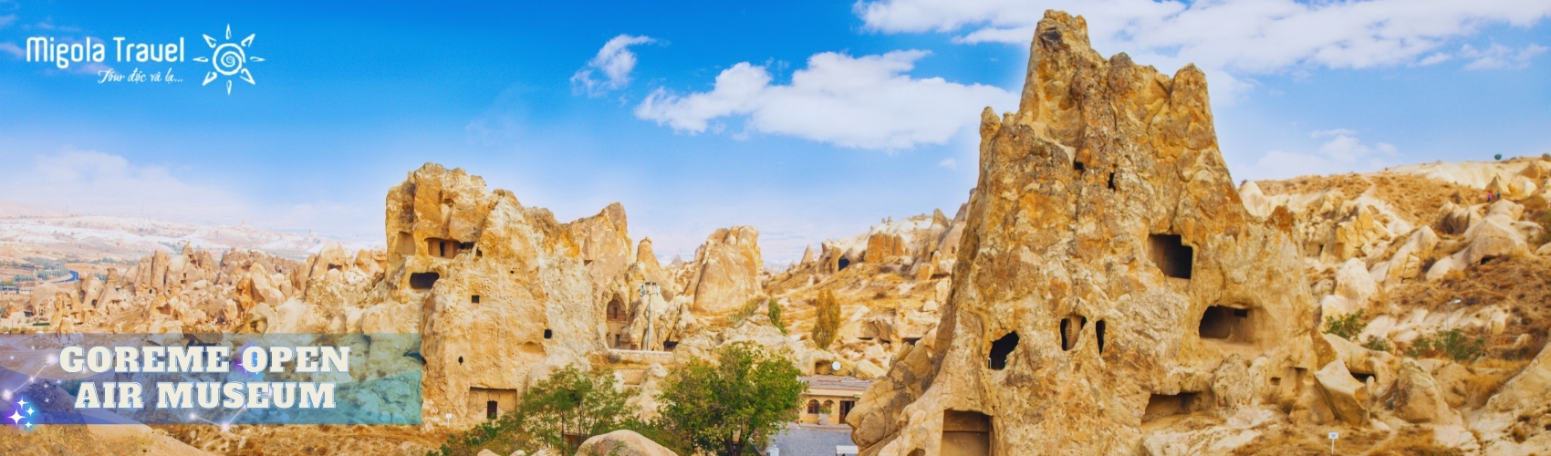 Goreme Open Air Museum là một trong những điểm đến quan trọng và hấp dẫn nhất của khu vực. Được UNESCO công nhận là Di sản Thế giới vào năm 1985, bảo tàng này là một quần thể các nhà thờ, tu viện và nhà ở được chạm khắc trong đá từ thế kỷ thứ 10 đến 12, phản ánh lịch sử tôn giáo và nghệ thuật thời Byzantine