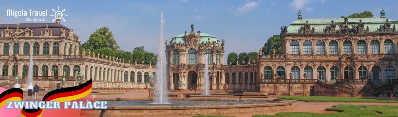 Cung điện Zwinger, kiệt tác kiến trúc Baroque với những đường nét mềm mại và cân đối. Công trình từng là trung tâm tổ chức các sự kiện hoàng gia, phản ánh rõ đời sống 
nghệ thuật của triều đình Saxony thế kỷ 18.